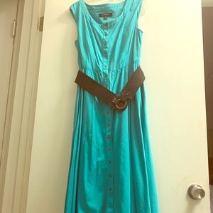Teal blue dress with side pockets